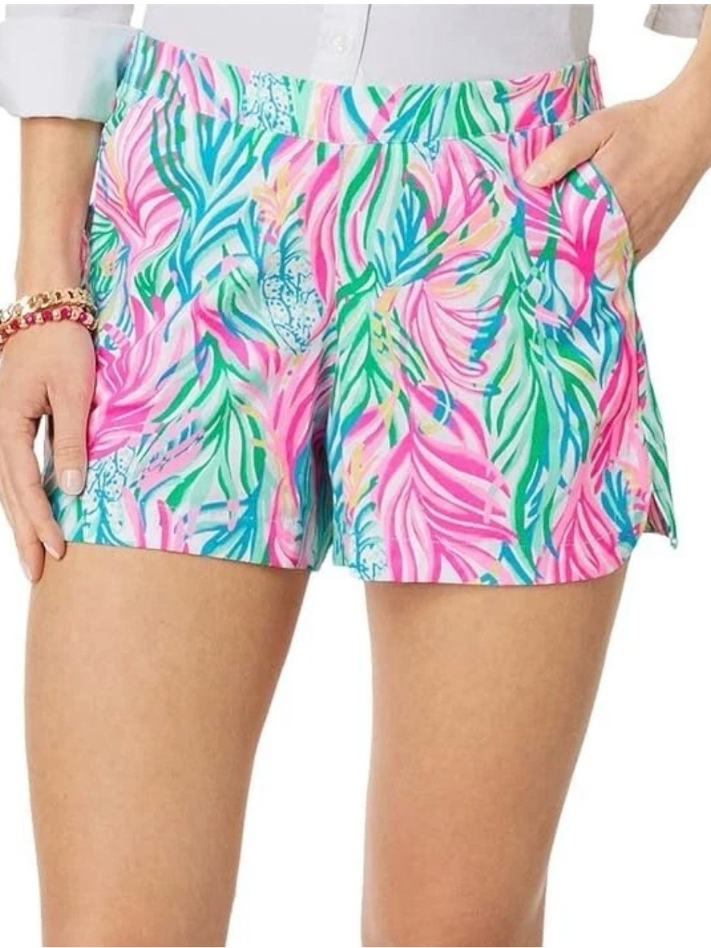 Lilly Pulitzer Pink & Green Ocean View Shorts